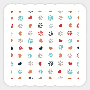 Colorful paw print pattern Sticker